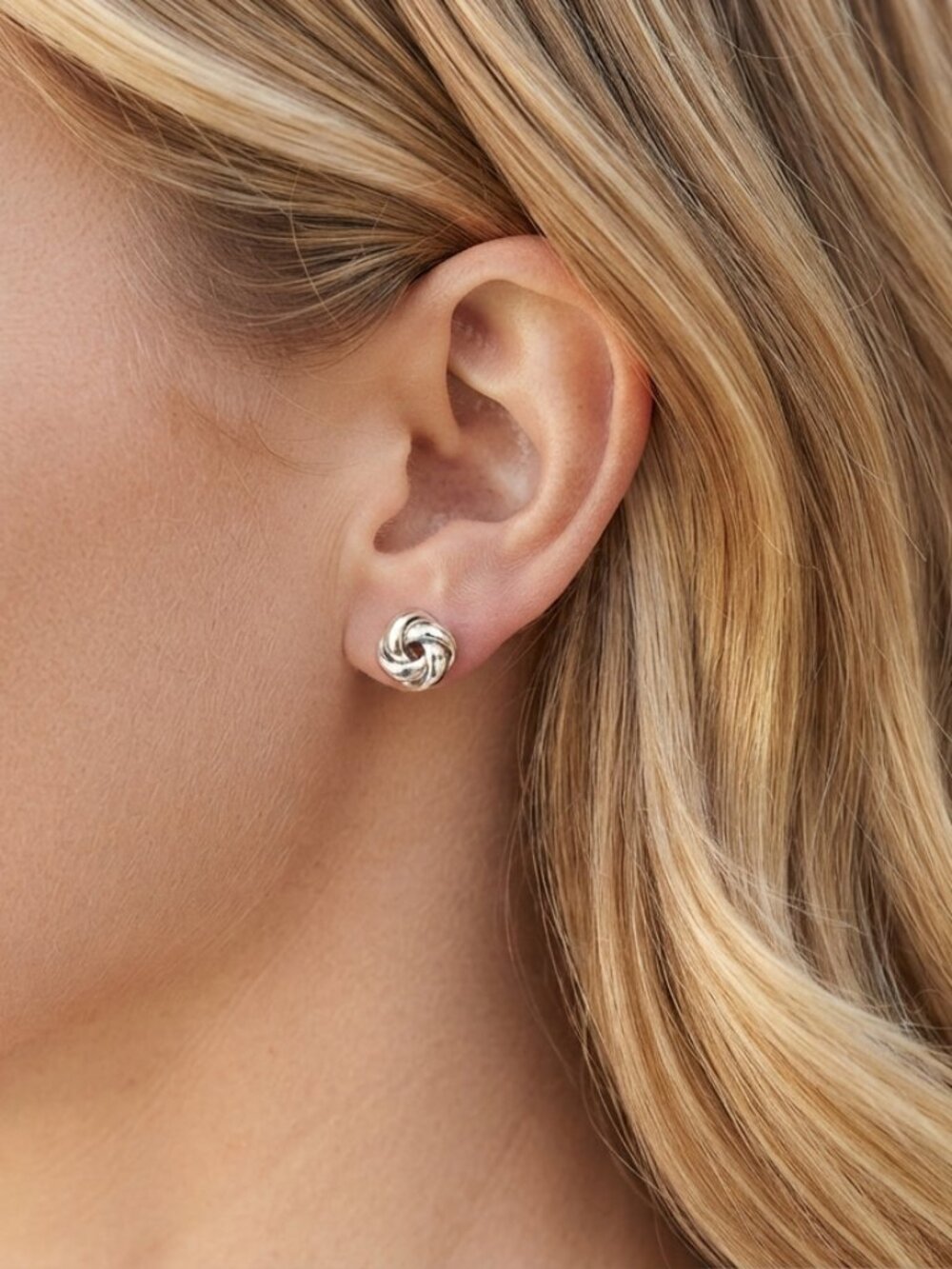 Lauren Ralph Lauren Silver-Tone Knot Stud Earrings